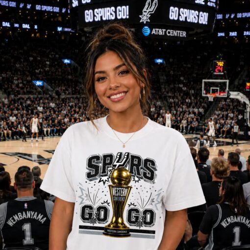 Spurs Go Go Western Conference Champions Shirt, Basketball Fan Tee, Playoff Victory Shirt, Silver Black Hoops T-Shirt