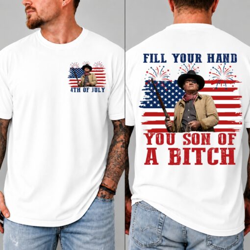 Fill Your Hand You Son Of A Bitch Shirt, Retro John Wayne Rooster Cogburn Tee